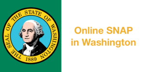 Washington state seal. Text: Online SNAP in Washington