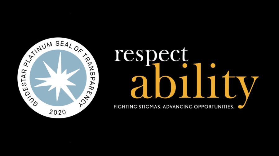 Guidestar Platinum Seal of Transparency 2020. RespectAbility logo