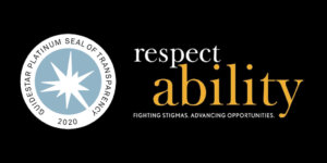 Guidestar Platinum Seal of Transparency 2020. RespectAbility logo