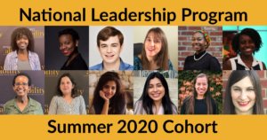 National Leadership Program Summer 2020 Cohort. Individual headshots of 12 Summer/Fall Fellows smiling