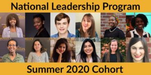 National Leadership Program Summer 2020 Cohort. Individual headshots of 12 Summer/Fall Fellows smiling