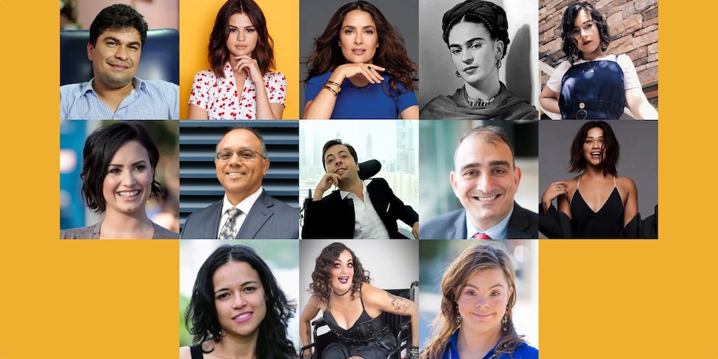 13 individual headshots of Latinx and hispanic people with disabilities