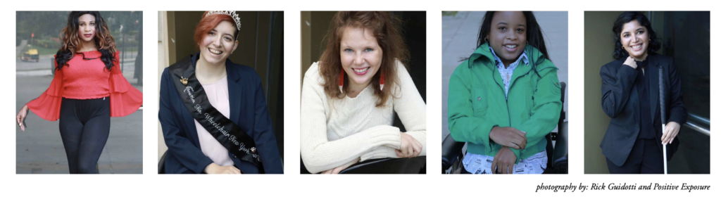 Photos of five women with disabilities in Respectability's speakers bureau taken by Rick Guidotti of Positive Exposure