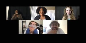 Five panelists on a Zoom call together.