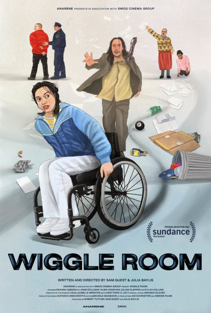 Poster image of Wiggle Room by Sam Guest and Julia Baylis, an official selection of the Shorts Program at the 2021 Sundance Film Festival.