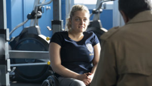 Ali Stroker as Detective Allison Mulaney in a scene from Blue Bloods on CBS