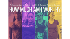 Poster for How Much Am I Worth featuring photos of the four women with disabilities profiled in the short film