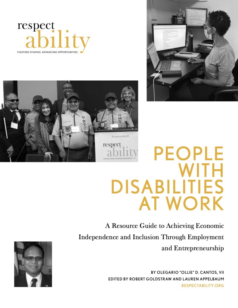 Cover page of People with Disabilities At Work Resource Guide