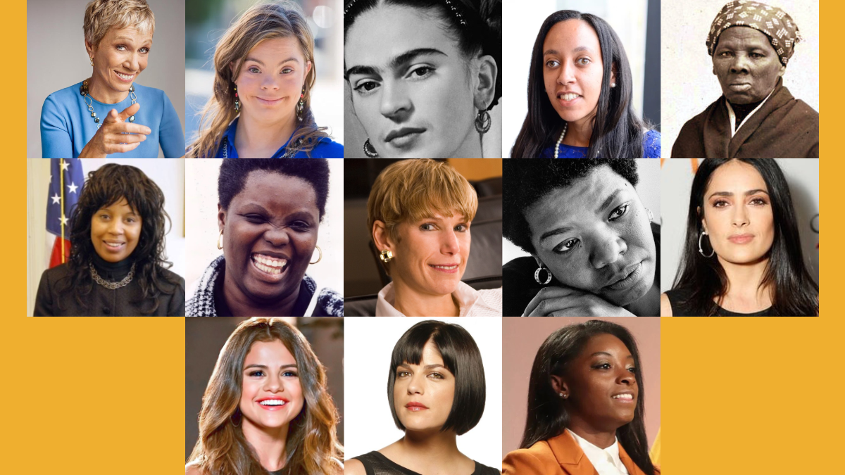 Headshots of 13 women with disabilities.