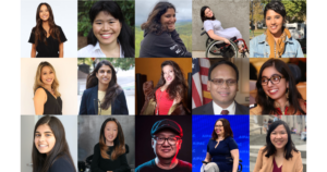 Headshots of 15 Asian-Americans and Pacific Islanders with disabilities