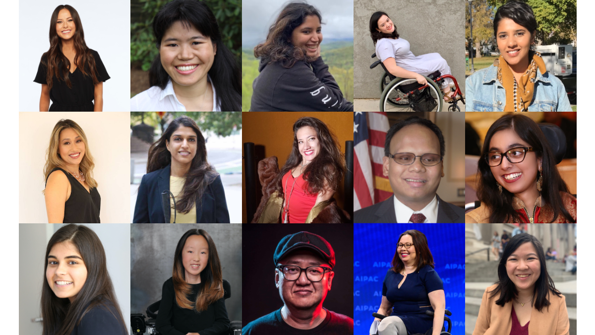 Headshots of 15 Asian-Americans and Pacific Islanders with disabilities