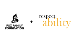 Logos for Fox Family Foundation and RespectAbility with a plus sign between them
