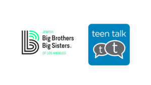 Jewish Big Brothers Big Sisters of Los Angeles logo next to icon for Teen Talk app