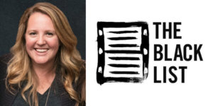 Megan Halpern smiling headshot. Logo for The Black List