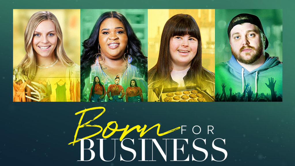 images of 4 disabled entrepreneurs and logo for Born For Business