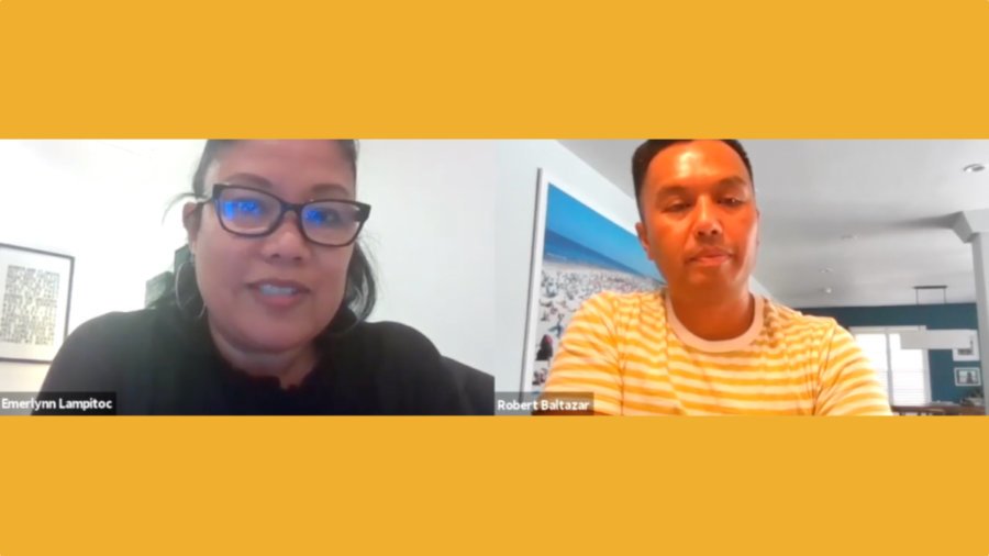 Emerlynn Lampitoc and Robert Baltazar from NBCUniversal on Zoom together