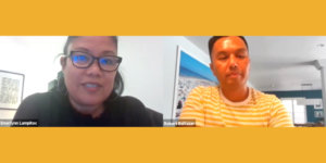 Emerlynn Lampitoc and Robert Baltazar from NBCUniversal on Zoom together