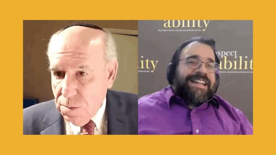 Screenshots of Rabbi Charles Sherman and Matan Koch from their virtual conversation