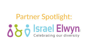 Israel Elwyn logo featuring three icons of people, one using a wheelchair, and the caption "Celebrating our Diversity." Text: Partner Spotlight