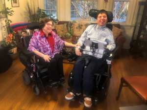 Samuel Habib and Judith Heumann together in a scene from the film My Disability Roadmap