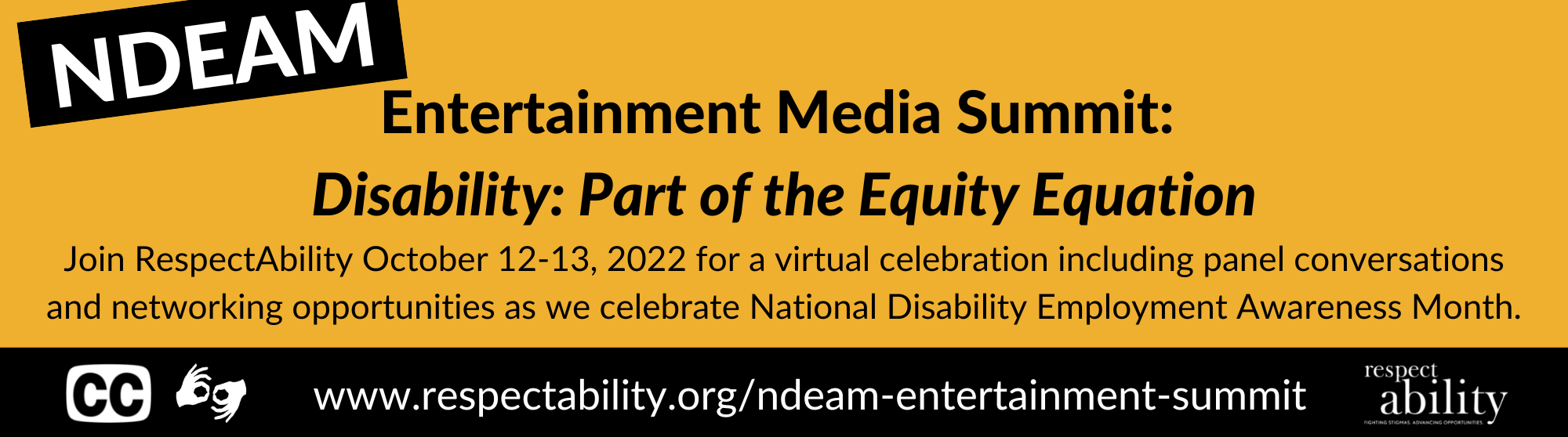 NDEAM Entertainment Media Summit: Disability: A Part of the Equity Equation