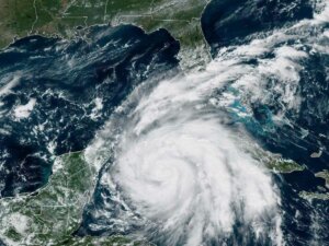 satellite view of Hurricane Ian over florida