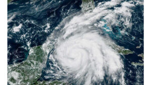 satellite view of Hurricane Ian over florida