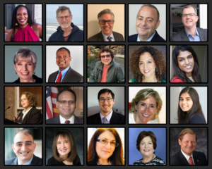 Headshots of 20 diverse RespectAbility Board Members in a grid.