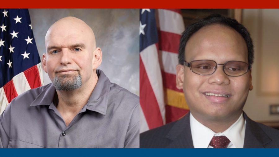 Headshots of John Fetterman and Ollie Cantos, two candidates with disabilities who won in the 2022 elections