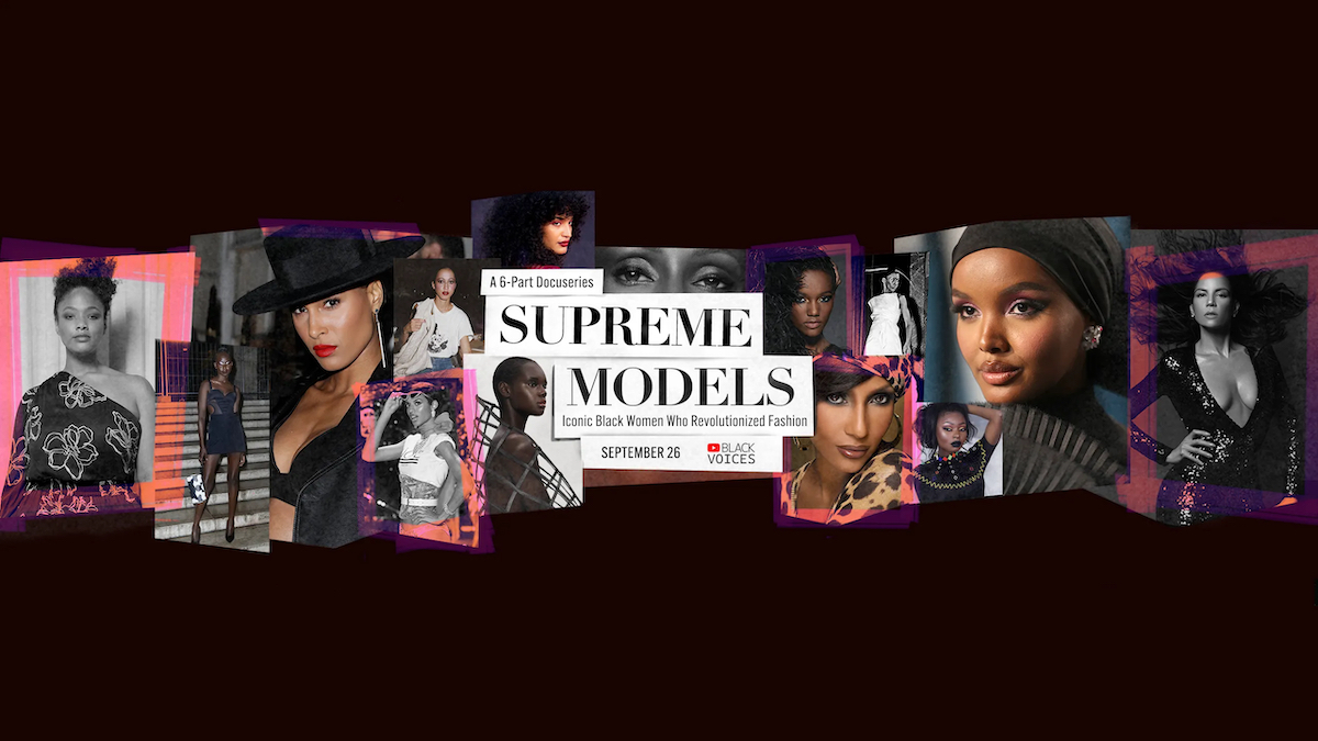 featured artwork for Supreme Models series, with a collage of photos of black models