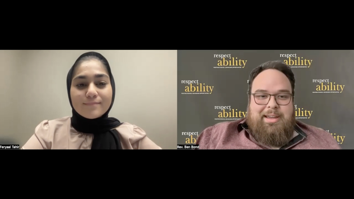 Screenshot from Zoom interview recording with Ben Bond and Feryaal Tahir of Muhsen