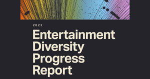 colorful cover artwork for 2023 Entertainment Diversity Progress Report from Luminate
