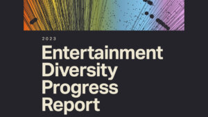 colorful cover artwork for 2023 Entertainment Diversity Progress Report from Luminate