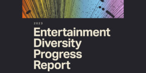 colorful cover artwork for 2023 Entertainment Diversity Progress Report from Luminate