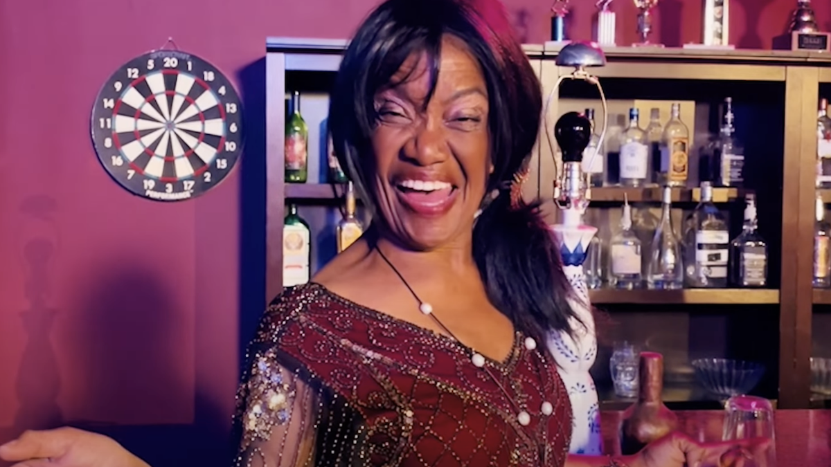 Diana Elizabeth Jordan as Tequila Sunrise in a scene from the short film "Rick's Cafe"