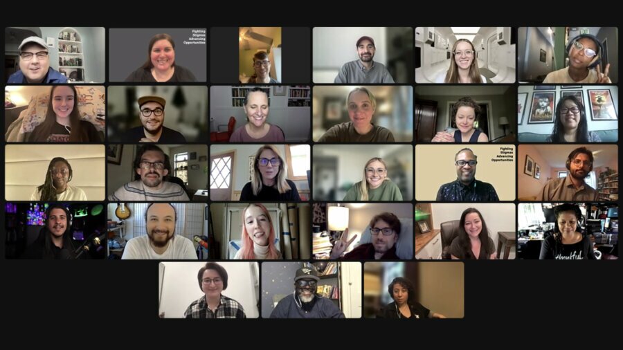 screenshot of RespectAbility Lab Fellows and alumni smiling together on Zoom