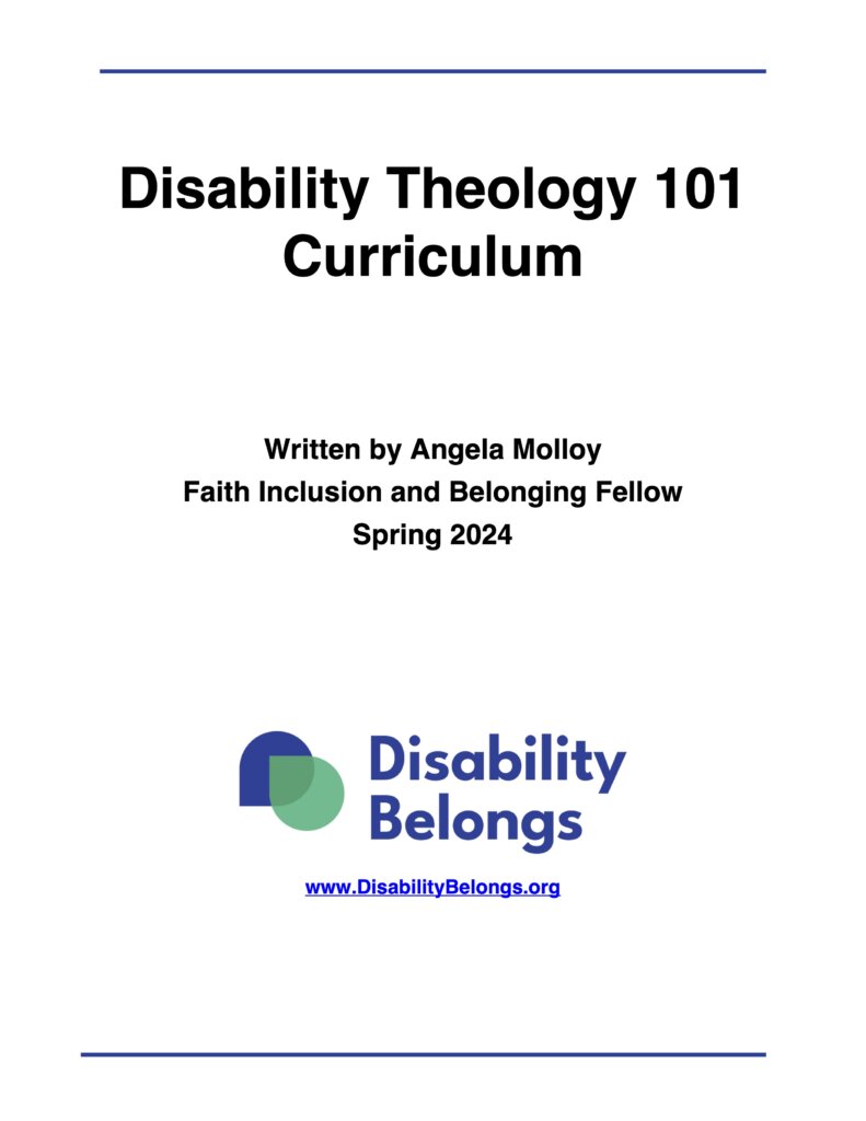 Cover page of Disability Theology 101 Curriculum word document version