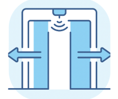 illustration an automatic door with sensors to demonstrate equitable use