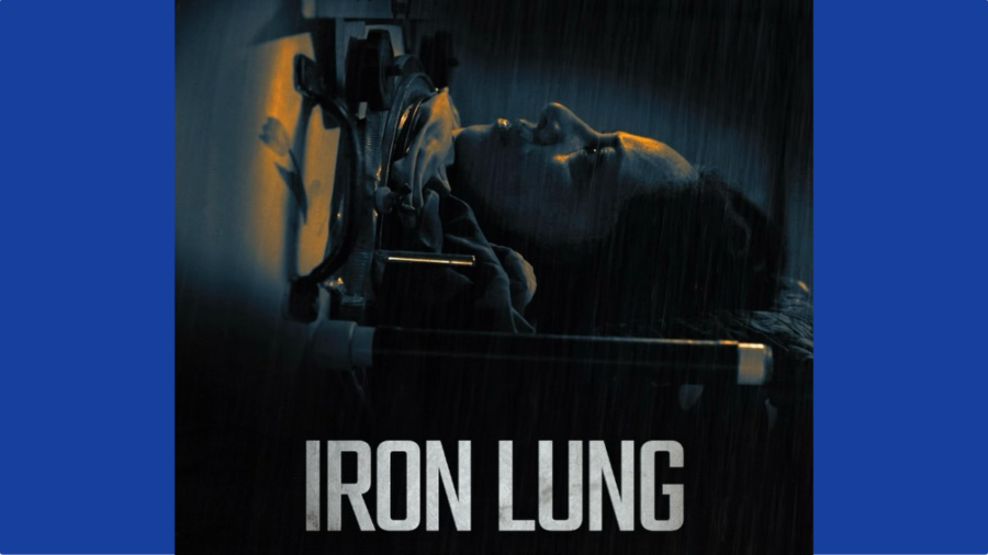 poster art for Iron Lung showing a person's head and the film's logo