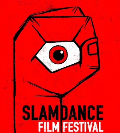 poster art for Slamdance Film Festival 2025 with abstract art of a fist around an eye
