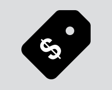 a merchandise tag with a dollar sign on it