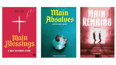 posters for the three films in the Main short film trilogy from Abigail Bruley