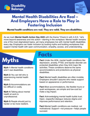 screenshot of Mental Health Disabilities Are Real resource from Disability Belongs